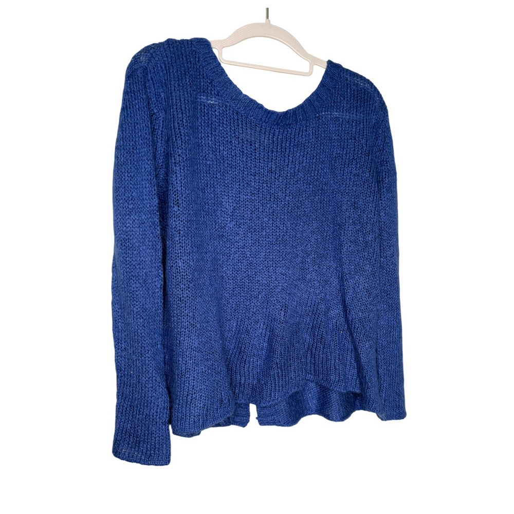 Wooden Ships Paola Buendia blue mohair sweater with buttons down the back